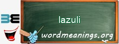 WordMeaning blackboard for lazuli